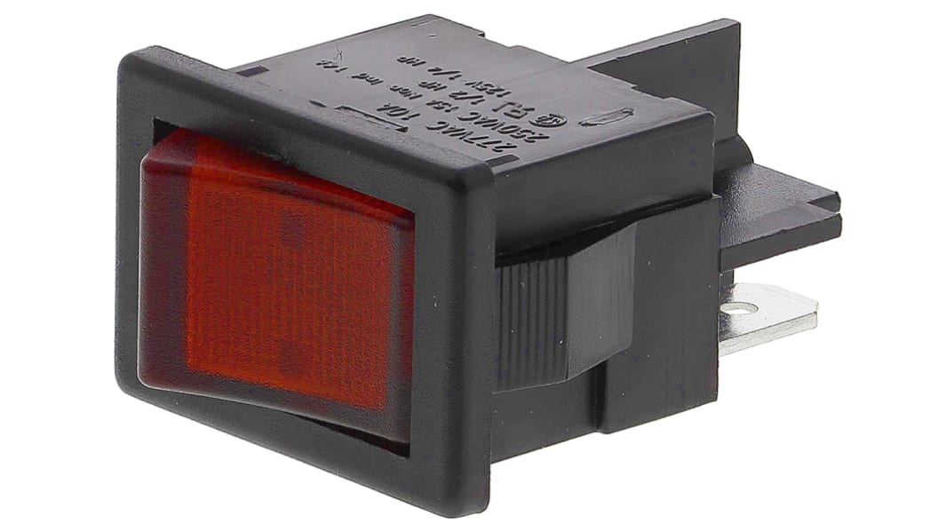 Arcolectric Tafelmontage Wippschalter, 1-poliger Ein/Ausschalter Ein-Aus, 10 A 12.9mm x 19.4mm beleuchtet