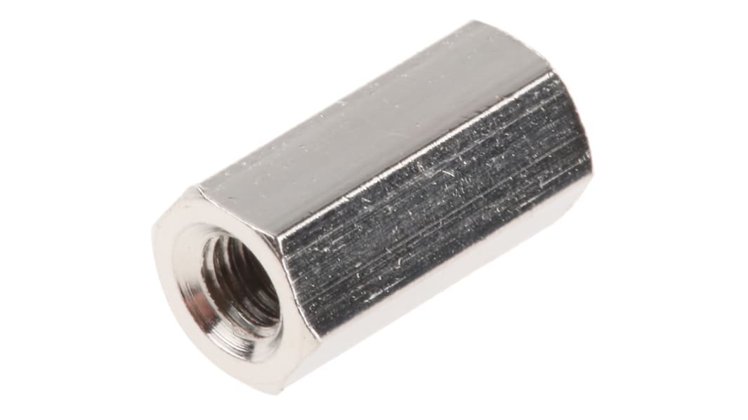 Essentra Threaded Standoff, M3 Thread, 10mm Body, Brass, Female/Female