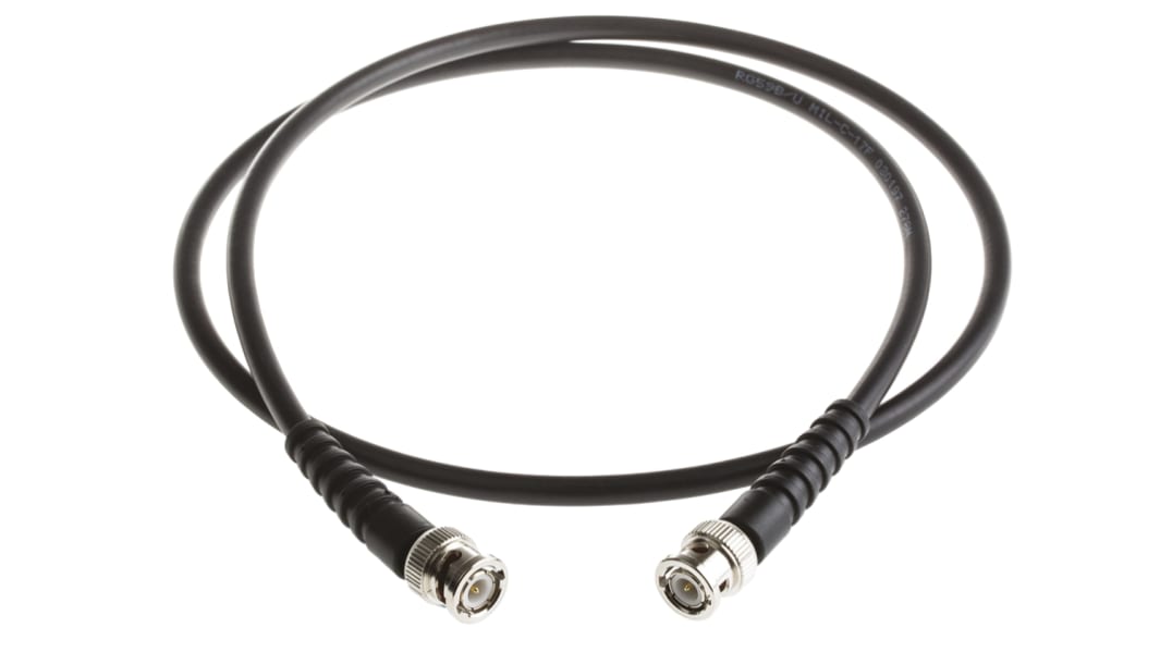 Câble coaxial RS PRO, RG59, BNC, / BNC, 1m, Noir