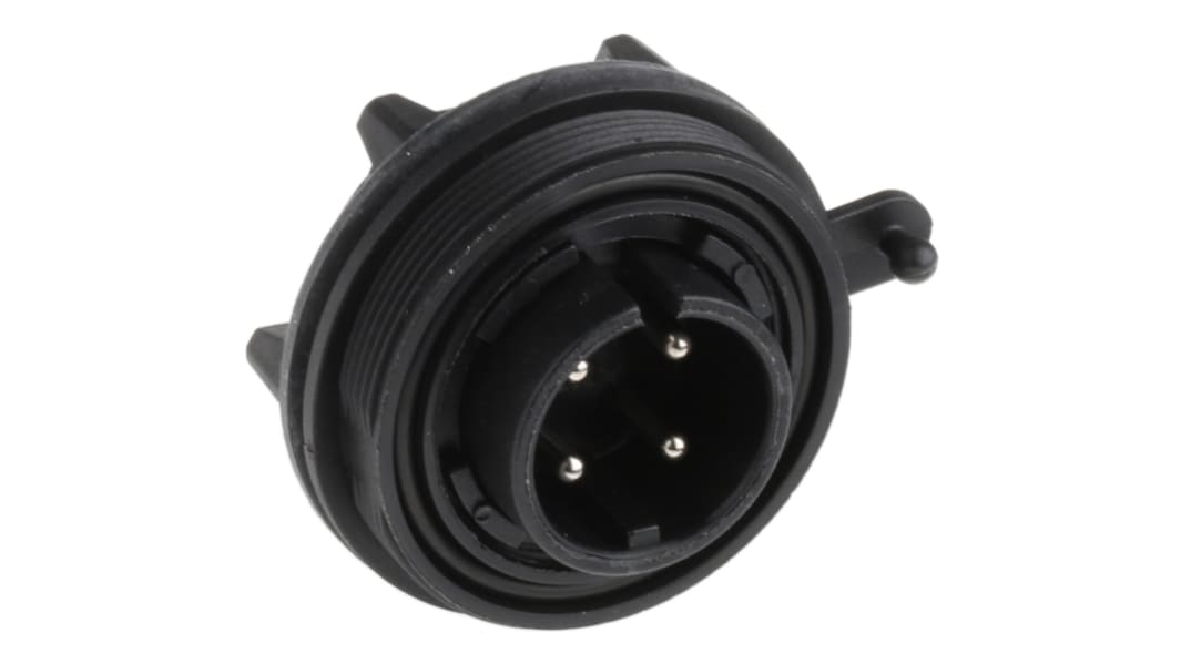 Bulgin Circular Connector, 4 Contacts, Panel Mount, Plug, Male, IP68, Standard Buccaneer Series