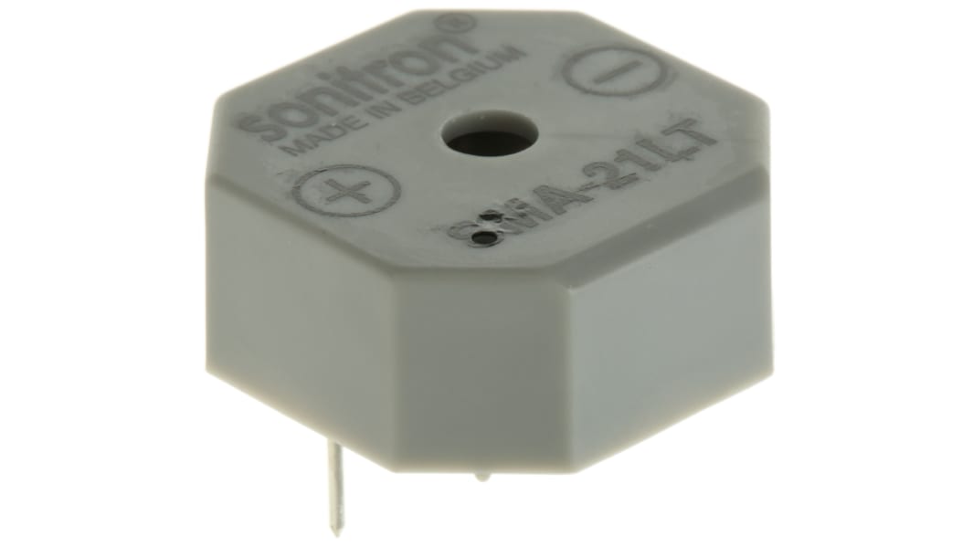 Avisador acústico Sonitron SMA-21LT-P17.5, 90dB, Montaje en orificio pasante, Multifunción, Interno