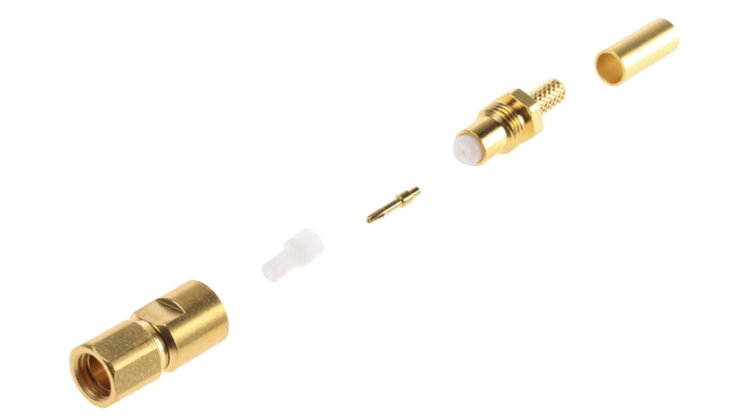 Radiall Stecker Koaxialsteckverbinder SMC-Steckverbinder, Kabelmontage Crimp-Anschluss, für RG179, RG187, RG188,