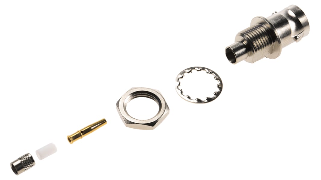 Radiall, Jack Panel Mount BNC Connector, 75Ω, Crimp Termination, Straight Body