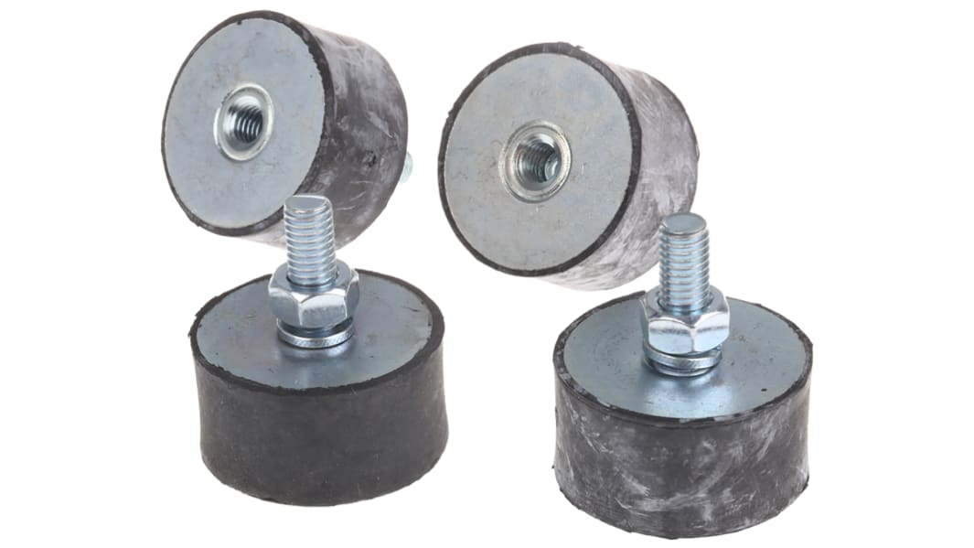 FIBET M8 Anti Vibration Mount, Male to Female Bobbin with 105.2kg Compression Load