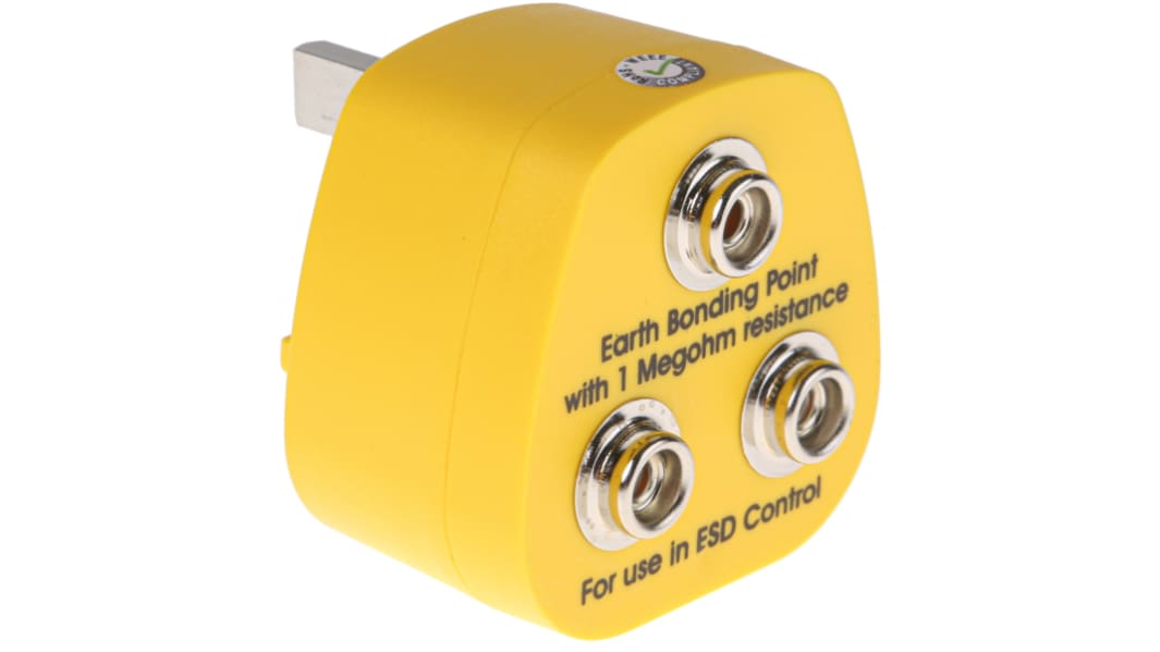 RS PRO ESD Earth Bonding Plug With 10 mm Stud x 3