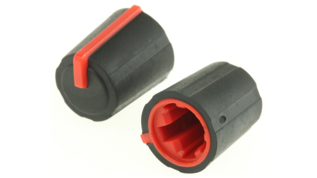 Sifam TPE/PP ノブ, 6mm, D字型軸 直径:11.5mm, ソフトタッチプッシュオン