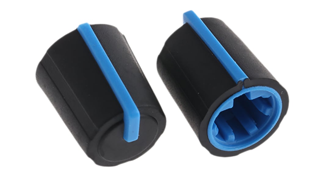 Sifam TPE/PP ノブ, 6mm, D字型軸 直径:11.5mm, ソフトタッチプッシュオン