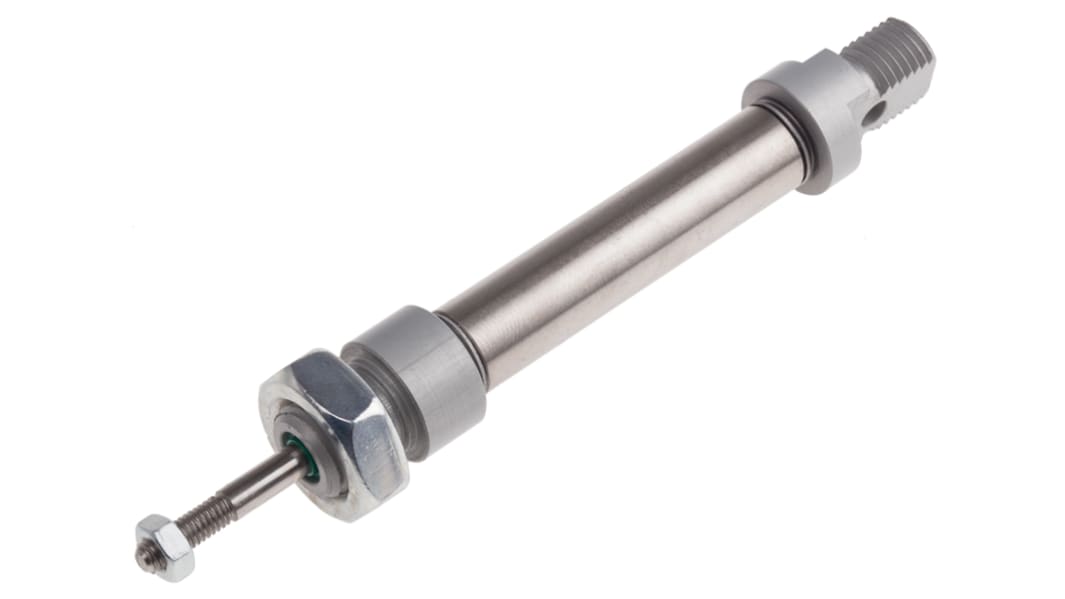 RS PRO Pneumatic Piston Rod Cylinder - 10mm Bore, 25mm Stroke, ISO 6432 Series, Double Acting