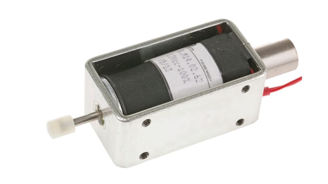 Electroaimant linéaire Mecalectro 12 V c.c., course 12mm, force 2 → 8N 57,7 x 32 x 25,4