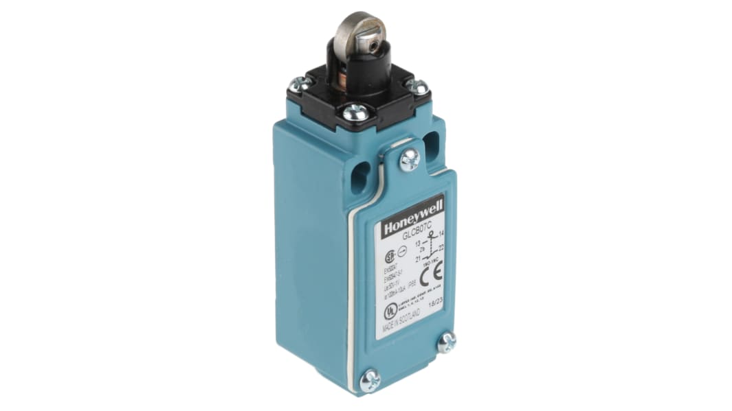 Honeywell GLC Series Roller Plunger Limit Switch, NO/NC, IP66, SPDT 1NO/1NC Gold Contacts, Die Cast Zinc Housing, 50V