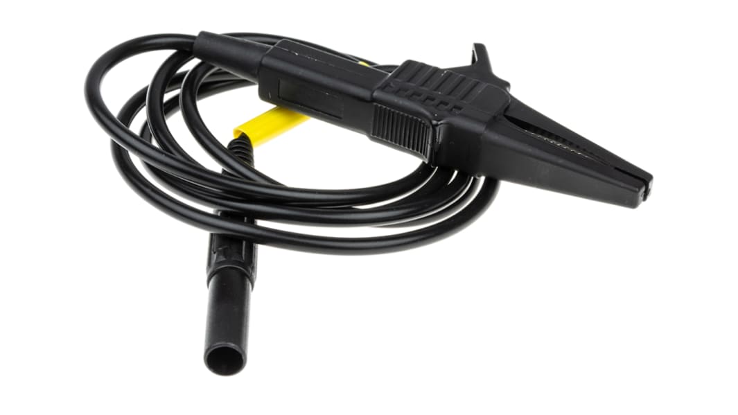 Cable de prueba con conector de 4 mm Staubli de color Negro-Macho, 1000V ac, 15A, 1m