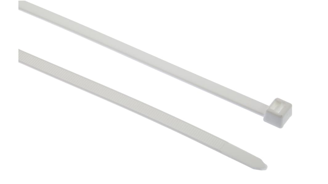 Brida HellermannTyton T120R de Poliamida 6,6 (PA66) Blanco, 387mm x 7,6 mm, No reutilizable