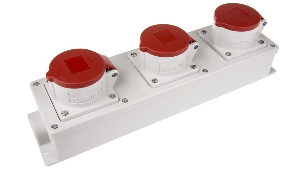 Conector de potencia industrial, Gris, 400 V