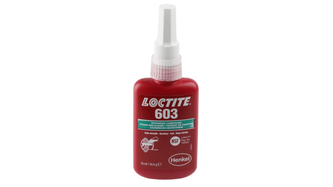Pâte à joints Loctite 603 verte, Force Haute, Flacon avec Liquide 50 ml, -55 → +150 °C
