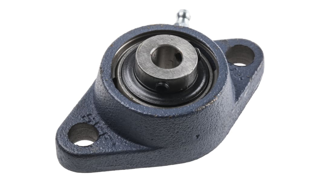 Cuscinetto flangiato SKF, 2 fori di montaggio da 11,5mm, Ø int 12mm, dimensioni 98.5mm x 57mm x 32.9mm, in Ghisa