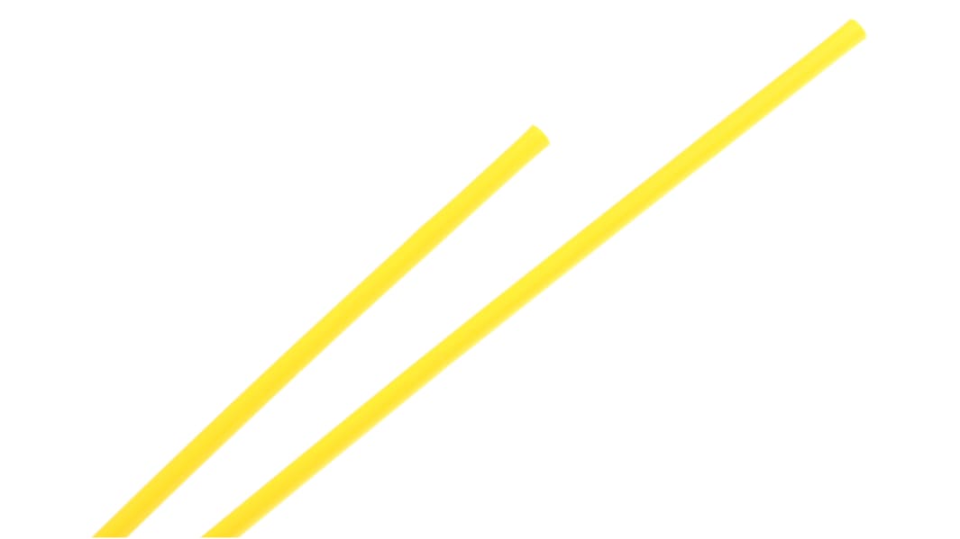 TE Connectivity Heat Shrink Tubing, Yellow 1.2mm Sleeve Dia. x 1.2m Length 2:1 Ratio, RNF-100 Series