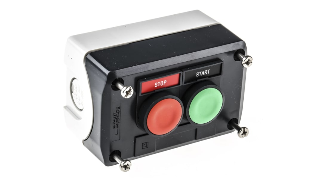 Schneider Electric Spring Return Enclosed Push Button - 1NC/1NO, Polycarbonate, Green, Red, START/STOP, IP66, IP67,