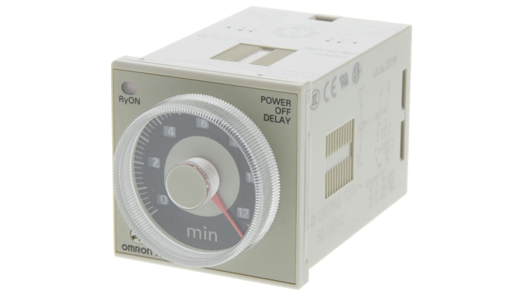 Omron H3CR Zeitrelais, DIN-Schiene, Tafelmontage, 0.05 → 12min, 100 → 120V ac, 2 Kont. Einfach