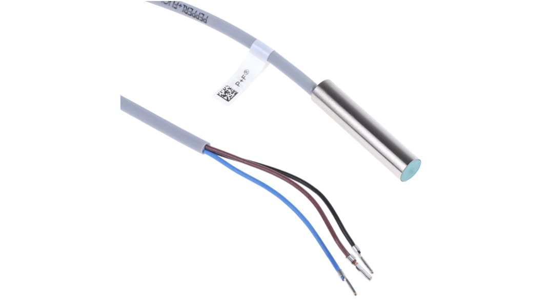 Pepperl + Fuchs Inductive Smooth Barrel Proximity Sensor, 2 mm Detection, PNP NO, 10 → 30 V dc