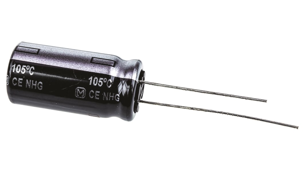 Panasonic NHG, THT Aluminium-Elektrolyt  Alu Kondensator, Elko 1000μF ±20% / 50V dc, Ø 12.5mm x 25mm x 25mm, bis 105°C