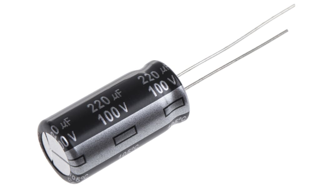 Condensateur Panasonic série NHG, Aluminium électrolytique 220μF, 100V c.c.