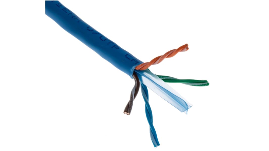 Cavo Ethernet Cat6 (U/UTP) Belden, guaina in LSZH col. Blu, L. 304m, Senza terminazione