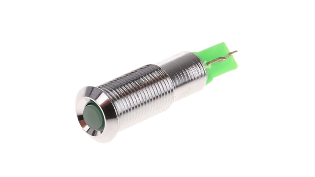 Signal Construct Green Panel Mount Indicator, 20 → 28V, 6mm Mounting Hole Size, Solder Tab Termination, IP67