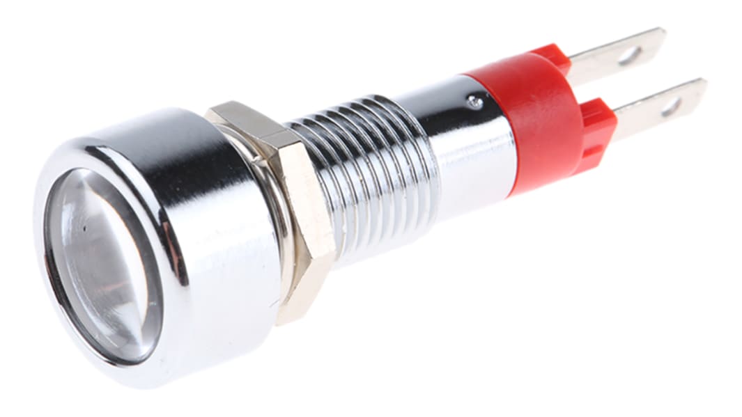 Signal Construct Red Panel Mount Indicator, 24 → 28V, 8mm Mounting Hole Size