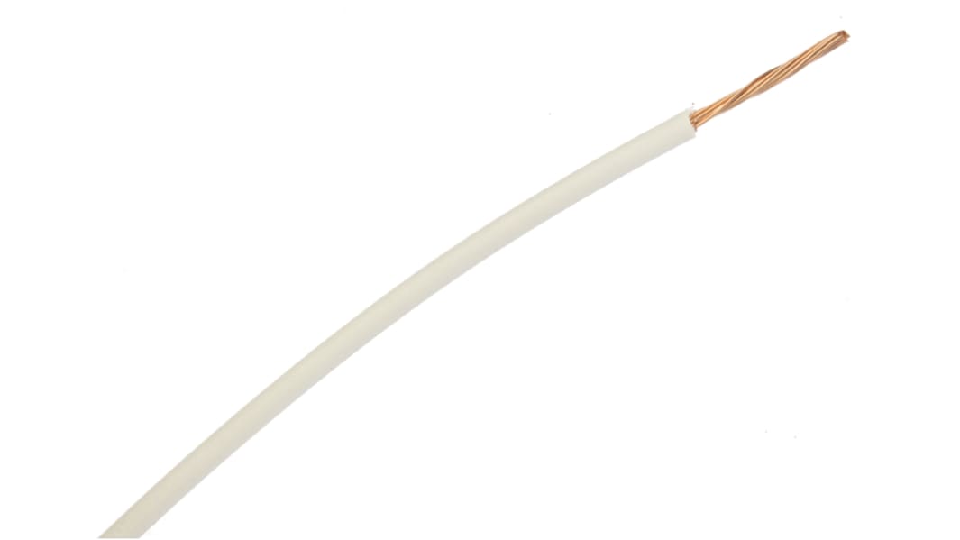 TE Connectivity ACW Series White 1 mm² Automotive Wire, 19/0.26 mm, 100m, ACW0219-1.00-9