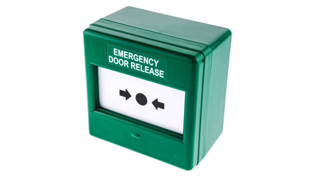Eaton Green Break Glass Call Point, Break Glass Operated, Indoor, Resettable, 87 x 87 x 53mm, Mains-Powered