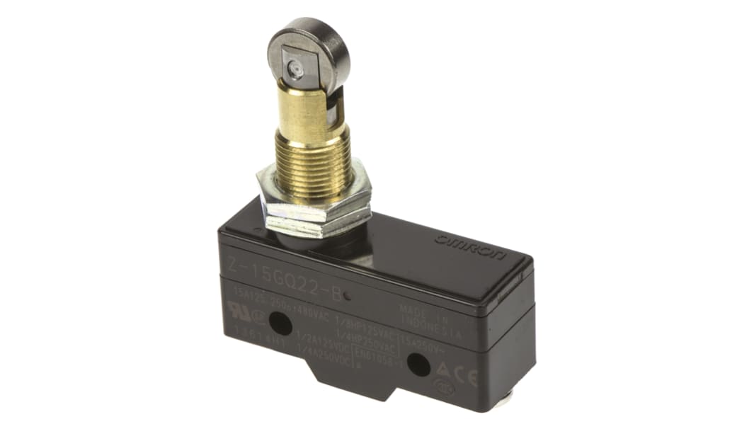 Interruttore di fine corsa Omron, Stantuffo, NO/NC, 500V, 15A, IP00