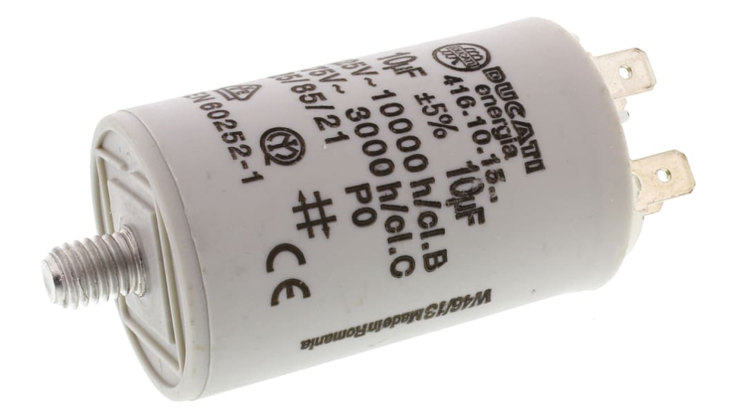 Ducati Energia 4.16.10 Polypropylene Film Capacitor, 450V ac, ±5%, 10μF, Plug In