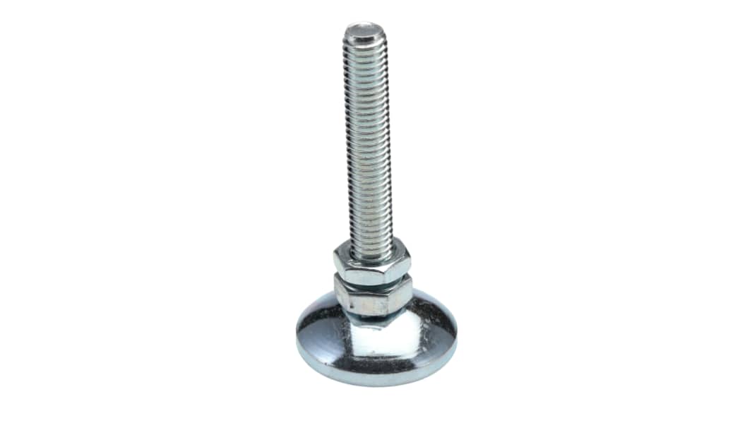 Bosch Rexroth M8 Thread Galvanised Steel Adjustable Foot, 10mm Groove