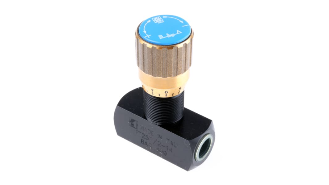 RS PRO Inline Mounting Hydraulic Flow Control Valve, G 1/4, 400bar, 25L/min
