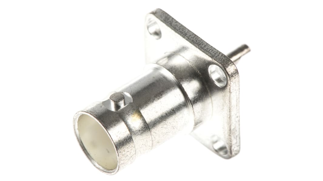 TE Connectivity Greenpar Series, Jack Flange Mount BNC Connector, 50Ω, Solder Termination, Straight Body