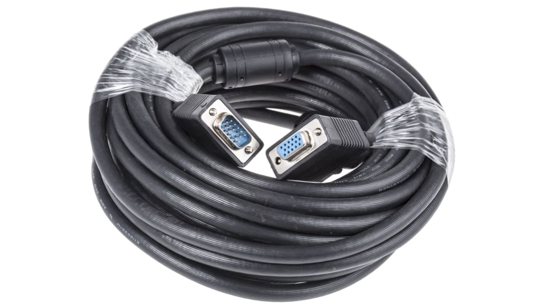 Roline Male VGA to Female VGA Cable, 10m Black