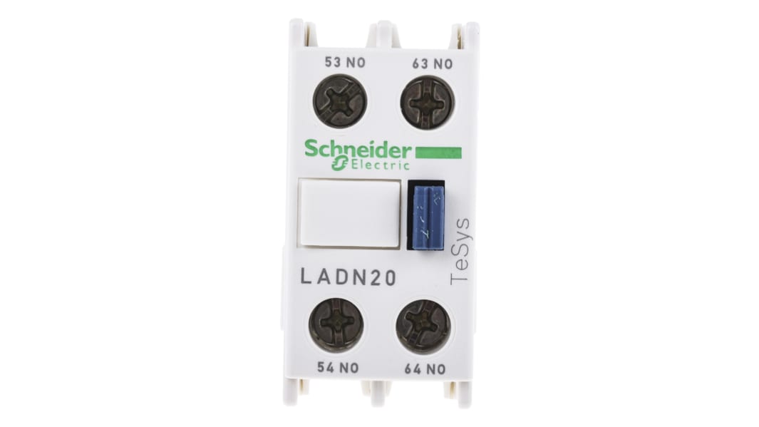 Schneider Electric Auxiliary Contact Block, 2 Contact, 2NO, Front Mount, TeSys LADN