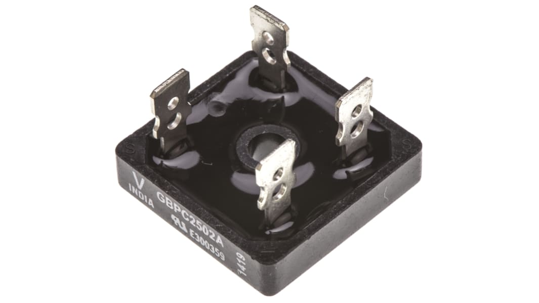 Rectificador en puente, VS-GBPC2502A, Monofásico, 25A 200V, GBPC-A, 4 pines