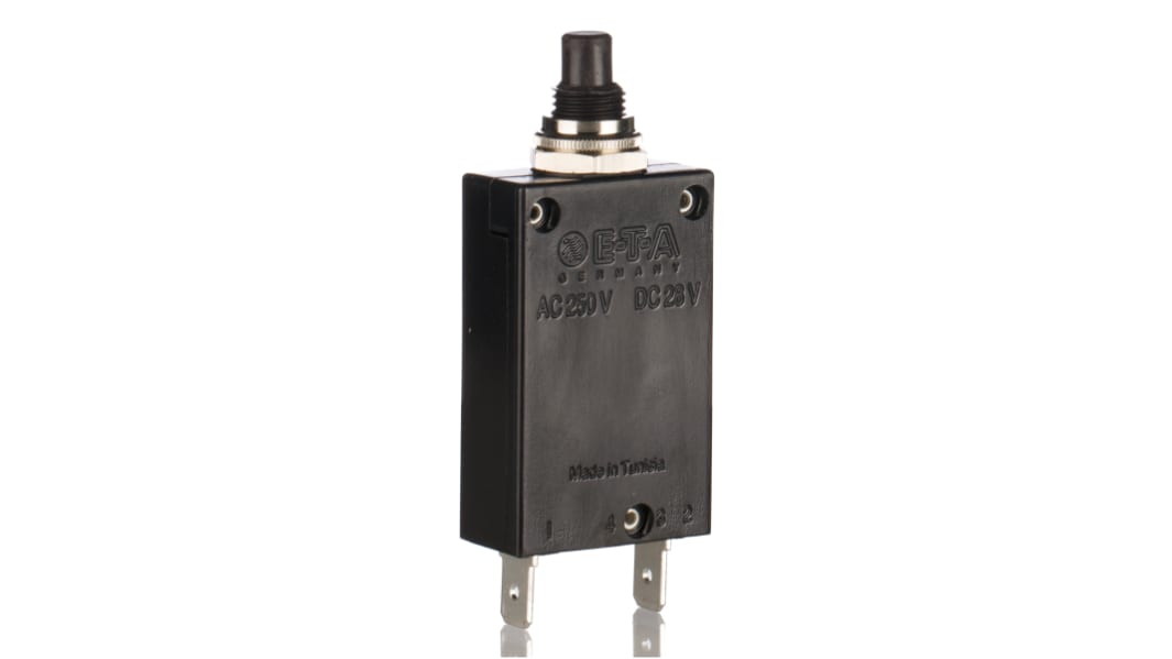 ETA Thermal Circuit Breaker - 2-5700  Single Pole 250V Voltage Rating Panel Mount, 25A Current Rating