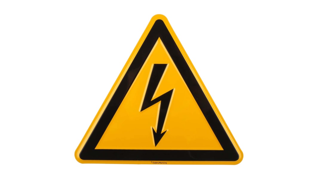 Wolk Gefahren-Warnschild, Aluminium 'Gefahr durch Elektrizität', 200 mm x 200mm