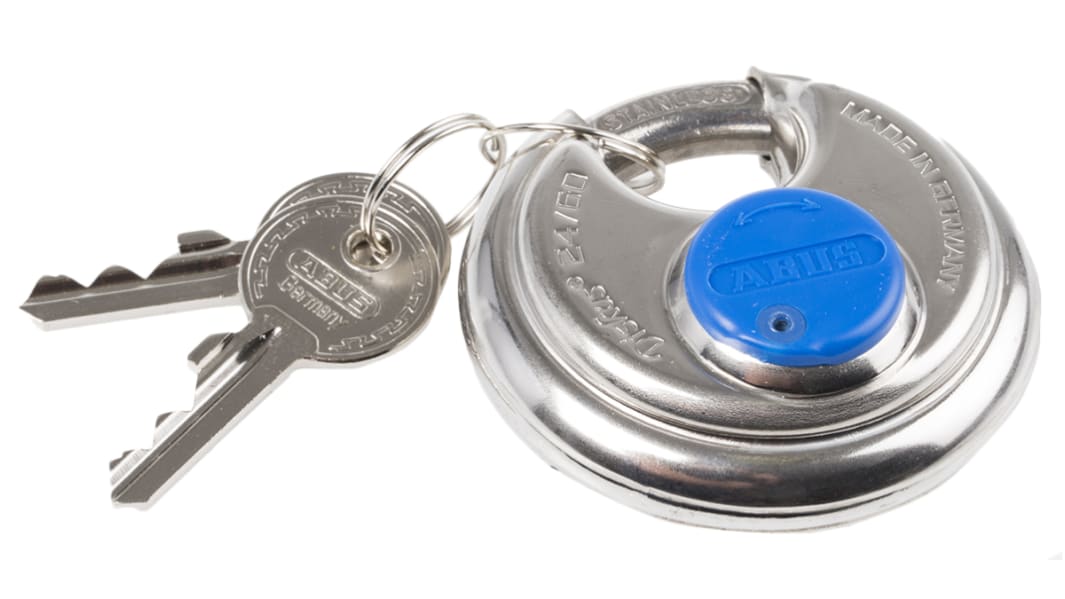 Candado de Acero inoxidable ABUS, Ø de grillete 8mm, color Gris, para Interior, exterior
