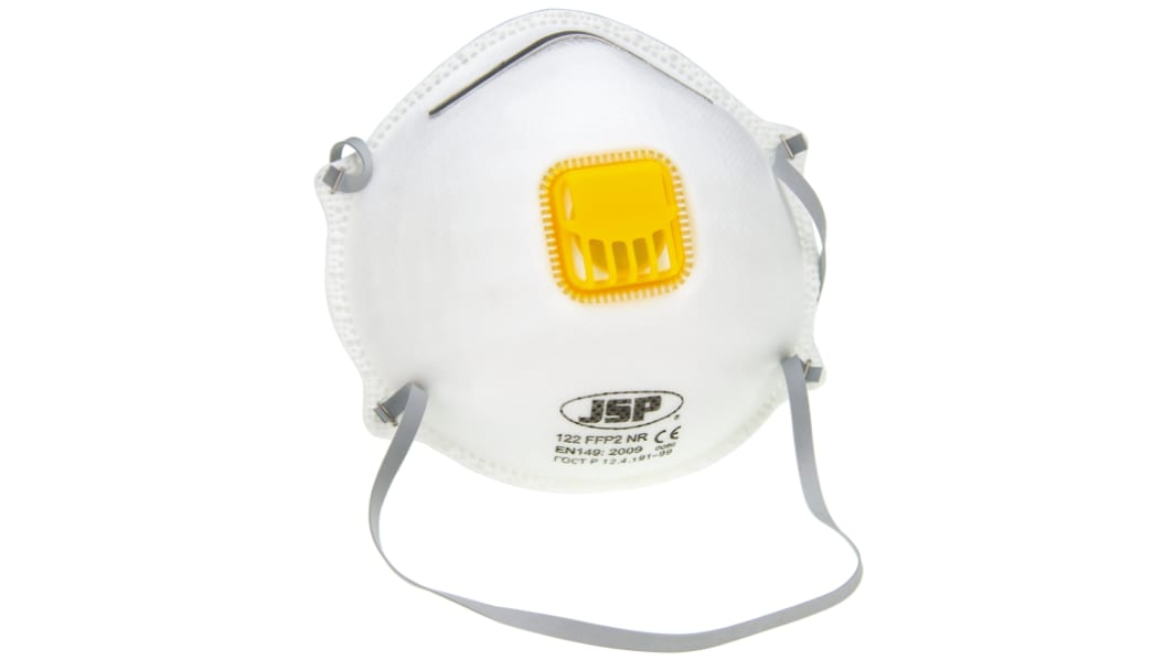 JSP Disposable Face Mask for General Purpose Protection, FFP2, Valved, Moulded 10 per Package