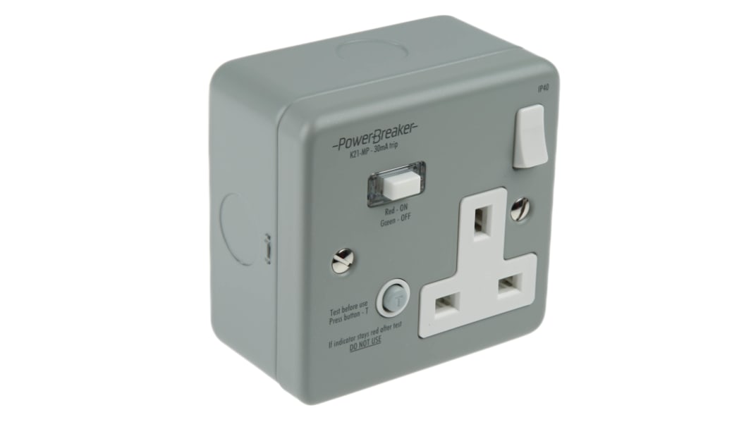 Powerbreaker PowerBreaker H FI-Dose, 1-fach passiv Grau Oberflächenmontage Geschaltet