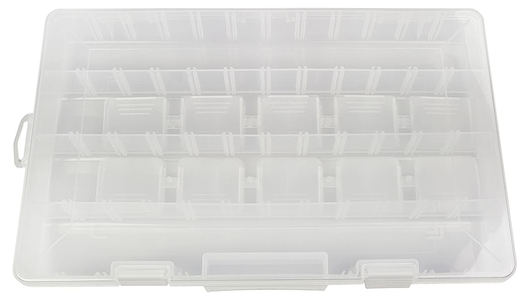 RS PRO Kleinteilebox, Polypropylen, 23 Fächer verstellbar, 47.63mm x 355.6mm x 228.6mm