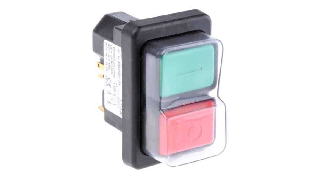 EICHOFF Push Button Switch, Latching, Panel Mount, DPDT, IP65