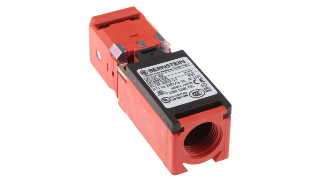 Interruptor de Bloqueo de Seguridad Bernstein AG SKI-A2Z M3, Roscado, 4, 2NC, 3 A, 240V, Sí, 2NC, Fibra de vidrio,