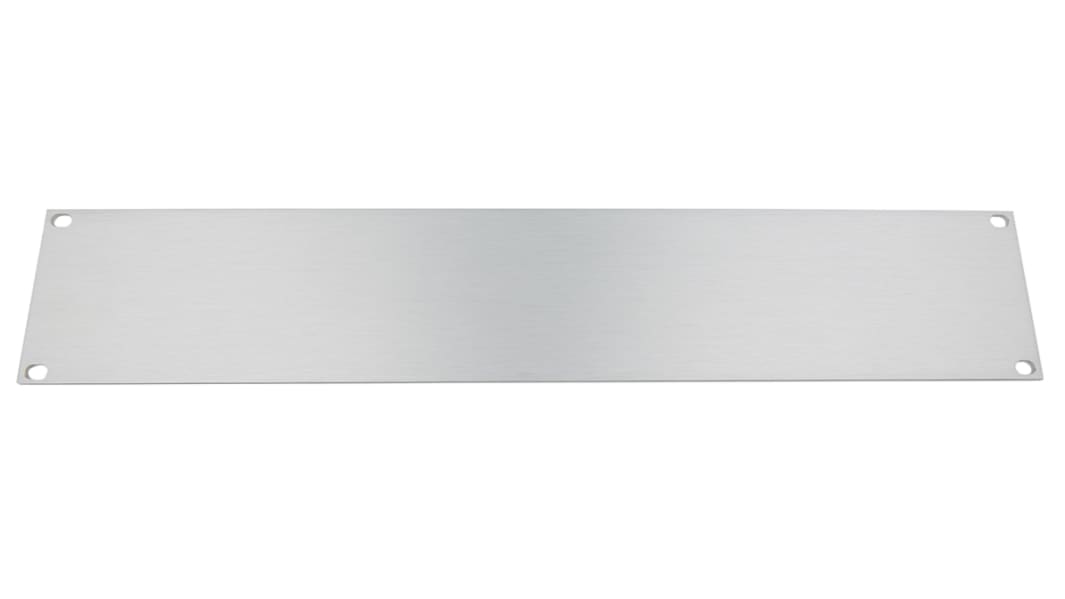 RS PRO Unpainted Aluminium Front Panel, 2U, 482.6 x 88.1mm