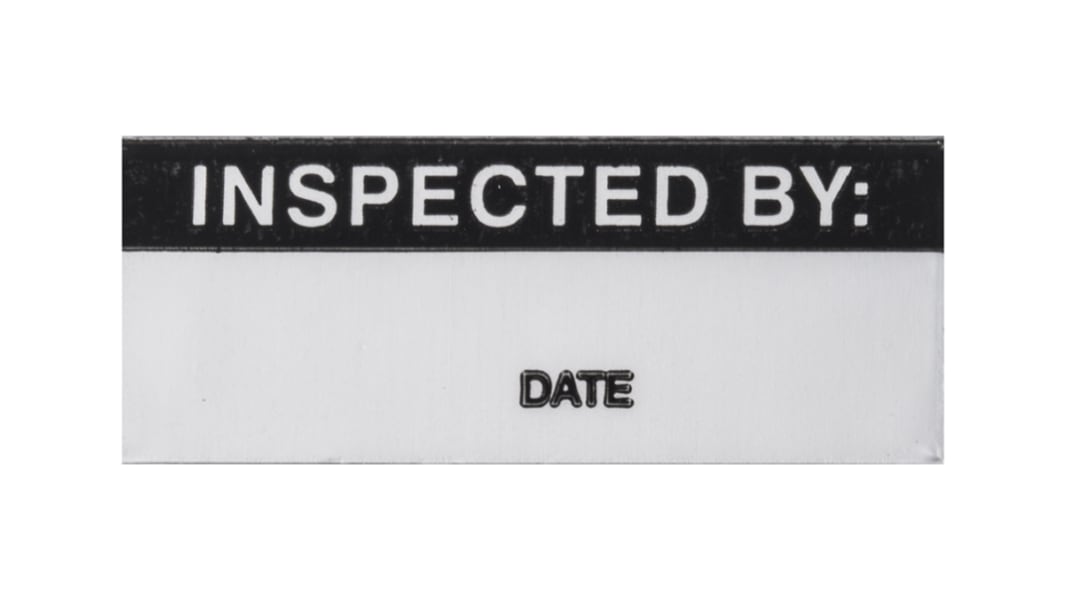 140 Etichetta adesiva prestampata RS PRO 38mm x 15mm Inspected By