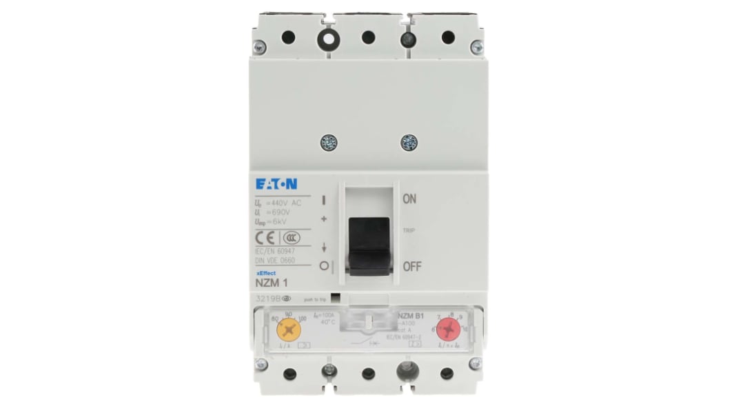 Eaton xEnergy, Leistungsschalter MCCB 3-polig, 100A / Abschaltvermögen 25 kA 440V, Fest, L. 88mm