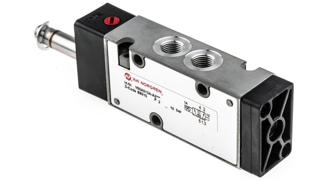 Norgren V60 Pneumatik-Magnetventil 5/2 Verteiler G1/8, Magnet/Pneumatisch-betätigt